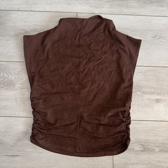 Reformation Lindy Brown High Mock Neck Knit Tank Top Women's Medium M - Picture 8 of 8